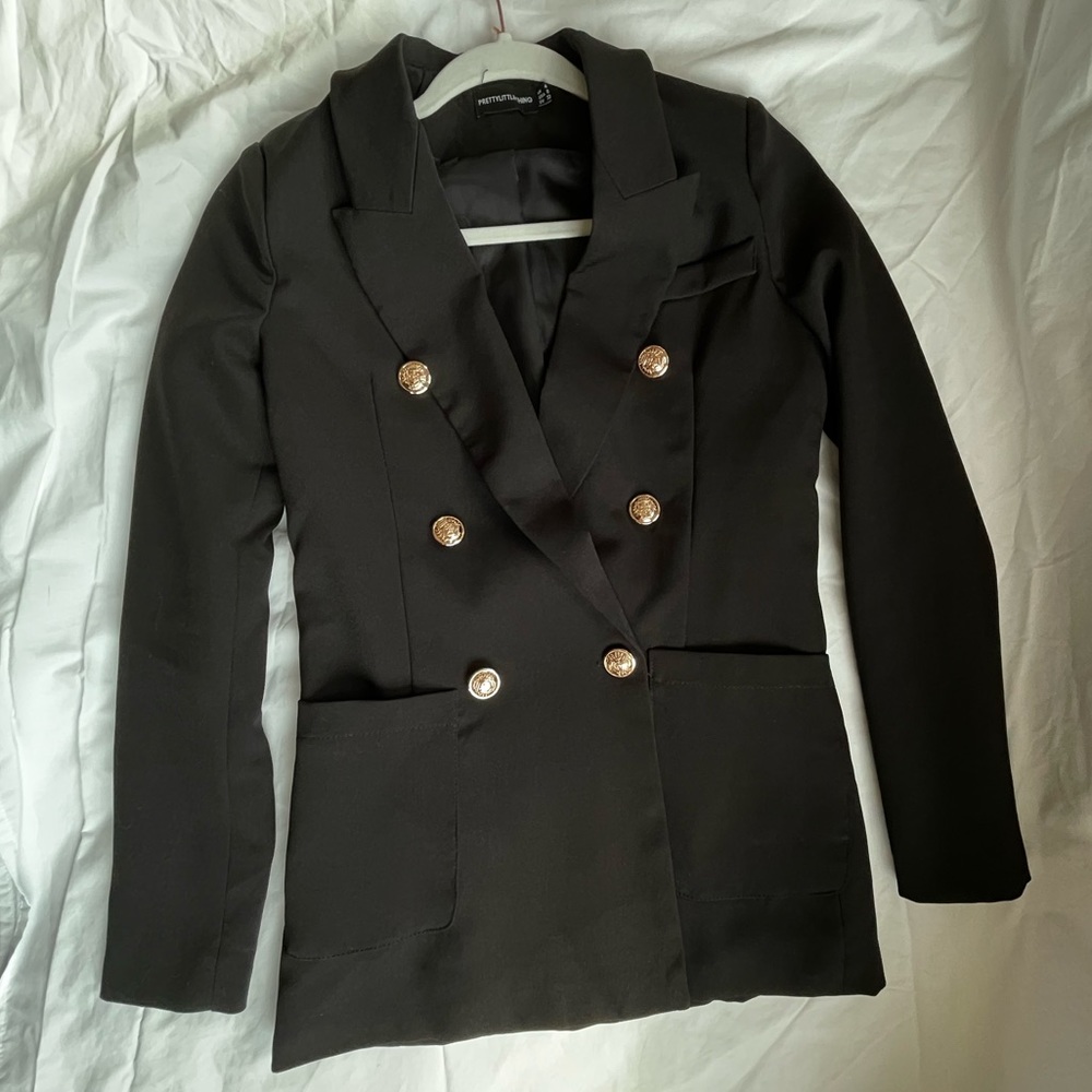 Black Double Breasted Blazer - image 4